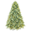 Artificial 4ft Blue Green Tint Christmas Tree With 592 PE PVC Mixed Branch Tips, 150L Warm White Led, Memory Wire Iron Wire, Hinged Premium & Foldable Base For Indoor Holiday Decorating