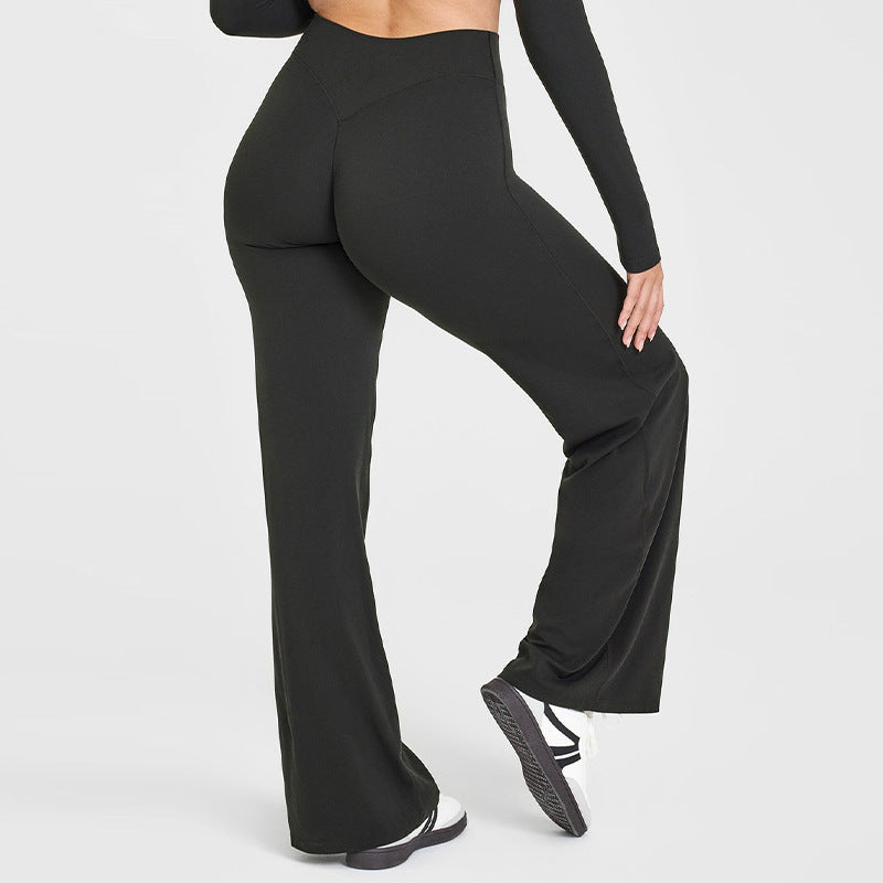 Peach Hip Slimming Yoga Straight-leg Pants
