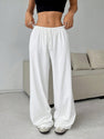 Trousers Elastic Waistband Lace-up Wide-leg Casual Pants