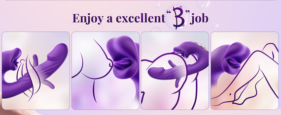 Clapping And Licking Tongue Vibrator Hollow Three-in-one G-spot Button Simulation Penis Vibration