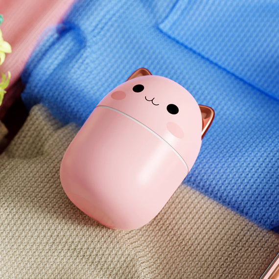 Adorable Cat Air Humidifier | Ultra-Quiet USB Mist Purifier for Home, Office, Bedroom & Car | LED Cool Mist Aromatherapy
