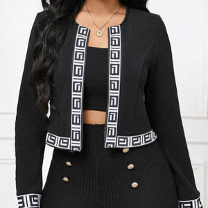 Women's Open Collar Floral Print Long Sleeve Blazer – Stylish Suit Jacket for All Seasons