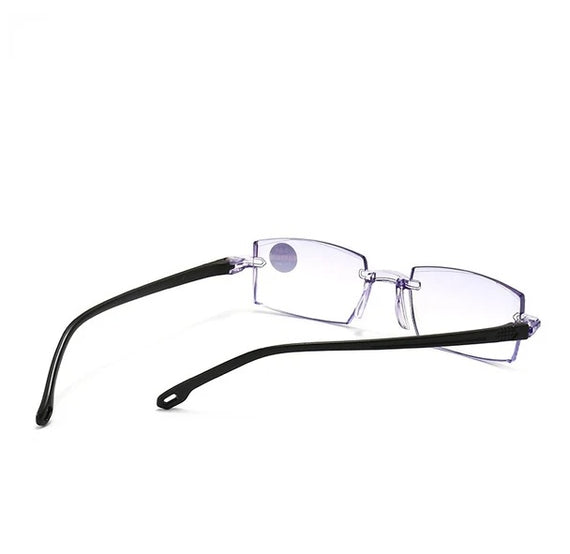 4-Pack Men’s Rectangular Rimless Blue Light Blocking Reading Glasses | Unisex Readers