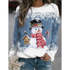 Snowman Printed Panel Loose Sweater