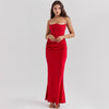 Slim Fit Tube Top Backless Long Dress – Sexy Bandeau Evening Party Wear for Women