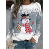 Snowman Printed Panel Loose Sweater
