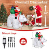 6ft 15W 7pcs LED Lights Santa Claus Rides Polar Bear Garden Santa Claus Decoration