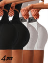 4-Pack Women's Yoga Shorts Value Set - High-Waisted Quick-Dry & Seamless, Must-Have For Workouts