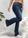 New Women's Elastic Button Zipper Flared Jeans, Multifunctional, Casual And Fashionable, Comfortable Women's Pants
