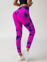2 Pack New Style Hollow-Out Tie-Dye High-Waisted Tummy-Control Yoga Pants