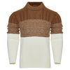 Men’s Stylish Color Block Cable Knit Pullover | Casual Long Sleeve Sweater for Fall & Winter