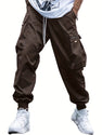 Men's Multi-Pocket Cargo Pants – Casual Hip-Hop Drawstring Trousers for Outdoor, Streetwear & Sports