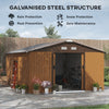 Garden Metal Shed, Storage Shed Utility Storage With Double Locking Doors For Bike, Yard Tools, Yellow