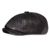 Leather Octagonal Cap Women's Retro