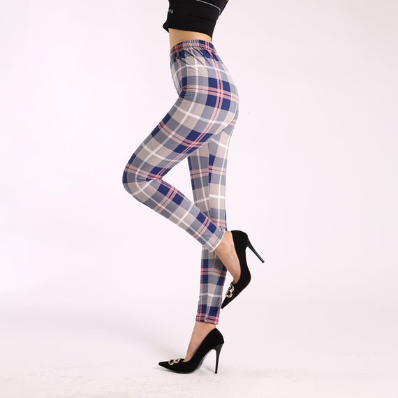 Autumn Underwear Leggings Stretch Printed High-waisted Trousers