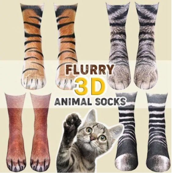 3D Animal Paw Socks | Cute Cat Claw Unisex Long Socks