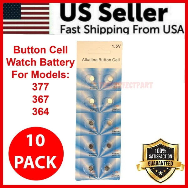 10-Pack Silver Oxide Watch Batteries | OEM Spec 377, 376, 364, 363 (SR626SW / SR626W) Power Your Time – Reliable Silver Oxide Batteries for Watches