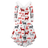 Women's Christmas Long Sleeve V-neck Irregular Dress