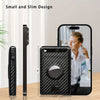 Men's Carbon Fiber RFID Blocking Bi-Fold Wallet With Pop-Up Aluminum Card Slot And AirTag Slot - Minimalist Black Credit Card Holder