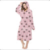 Plush Oversized Winter Flannel Bathrobe for Women with Hood