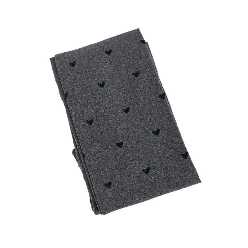 Pantyhose Hearts Polka Dot Jacquard Gray Stockings