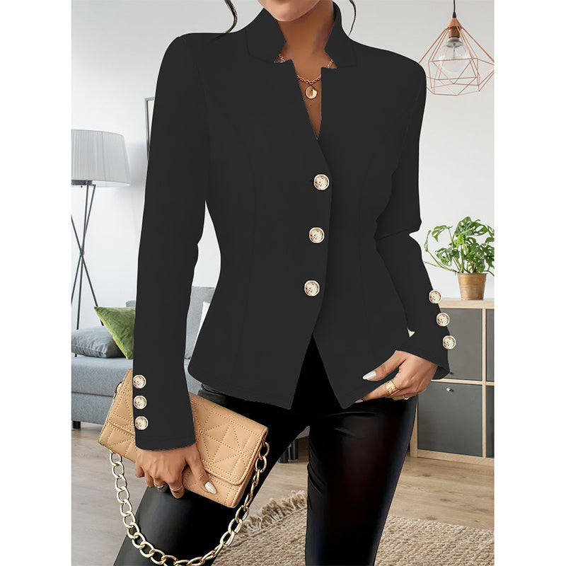Women's Slim Fit Long Sleeve Blazer | Elegant Casual Business Jacket with Single-Breasted Design