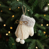 White Plush Fabric Pendant Gloves Sled Creative Christmas Tree Ornaments