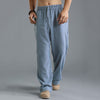 Men’s Casual Loose Fit Breathable Linen Sports Pants