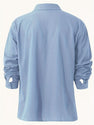 Men’s Casual Stand Collar Shirt – Solid Color, Long Sleeve, Stylish Everyday Wear