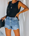 Women's Fashionable And Casual Ripped Denim Shorts, With A Brushed Fringed Hem, Are Comfortable And Suitable For The Street, Seaside, Vacation And Casual Wear. Women's Denim Clothing
