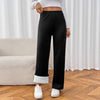 Lamb White Velvet Wide Leg Warm-keeping Pants Female Winter Plus Velvet Thickened Casual