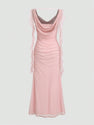 Elegant Solid Ribbon Dress – Perfect for Weddings & Parties