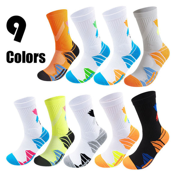 9 Pairs Men's Compression Athletic Socks | Anti-Blister, Cushioned, Breathable & Odor-Resistant Crew Socks for Running, Hiking & Cycling