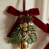 Christmas Little Bell Shape Velvet Bow Small Hanging Piece