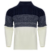 Men’s Stylish Color Block Cable Knit Pullover | Casual Long Sleeve Sweater for Fall & Winter
