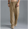 Men’s Casual Loose Fit Breathable Linen Sports Pants