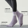 8 Pairs Women's Professional Non-slip Sports Yoga Running Fitness Multi-functional Mid-calf Solid Color Five-finger Dot Rubber Socks