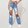 Women's High-Waist Jeans, Straight-Leg Ankle-Length Jeans In A Classic Style, Cotton Denim For All Seasons