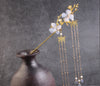 Ancient Style Hair Accessories Hanfu Plum Blossom Branch Tassel Hairpin White Flower Drill