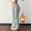 Padded Fleece Trousers High Waist Pure Color Sweatpants