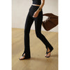 Side Slit Delicate Soft Gentle Skin Soft Bootcut Trousers