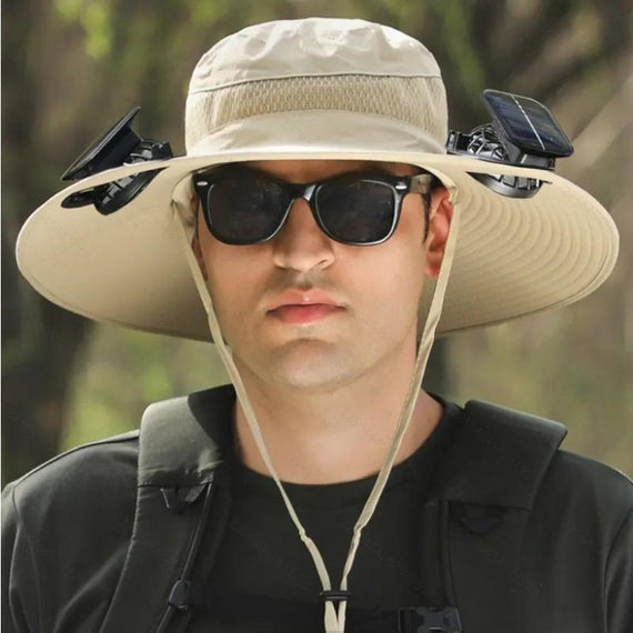 2025 Solar-Powered Outdoor Fishing Hat with Built-in Fan | Dual Power Sun Hat for Cooling & Sun Protection