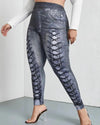 Women's Faux Denim Printed Comfort And Casual Leggings Plus Size