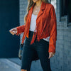 Women's Faux Suede Tassel Fringe Jacket | Open-Front Notched Collar Cropped Moto Style