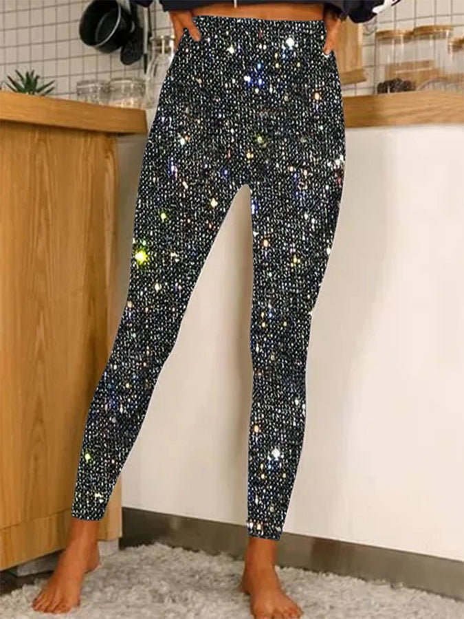 European And American Leggings Sequined Casual Outdoor Pants