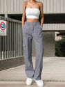 2025 New Women's Work Pants High Waisted Casual Pants Loose Elastic Wide Leg Y2K Streetwear With 6 Pockets