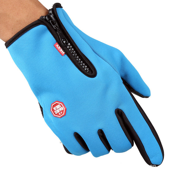 Premium Full-Finger Touchscreen Ski Gloves with Zipper – Warm, Windproof & Winter-Ready