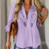 Women’s Contrast Lace Long Sleeve Button-Down Blouses | Dressy Casual Shirts for Fall Fashion
