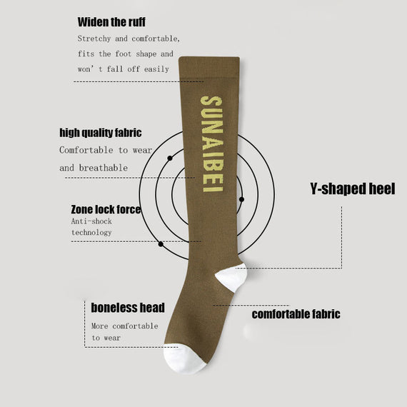 5 Pairs Womens Running Compression Socks  Sports Cycling Fitness Yoga Flight Compression Socks Crew Athletic Hiking Anti Blister Cushioned Anti-odor And Breathable For Running Hiking Cycling Fitness