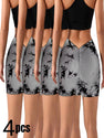 4 PACK Women Workout Shorts Tie Dye Womens Gym Scrunch Butt Lifting Workout Shorts
